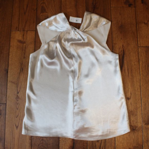 Ann Taylor Tops - Ann Taylor Women's Twist Halter Top- Size XS Champagne/Silver